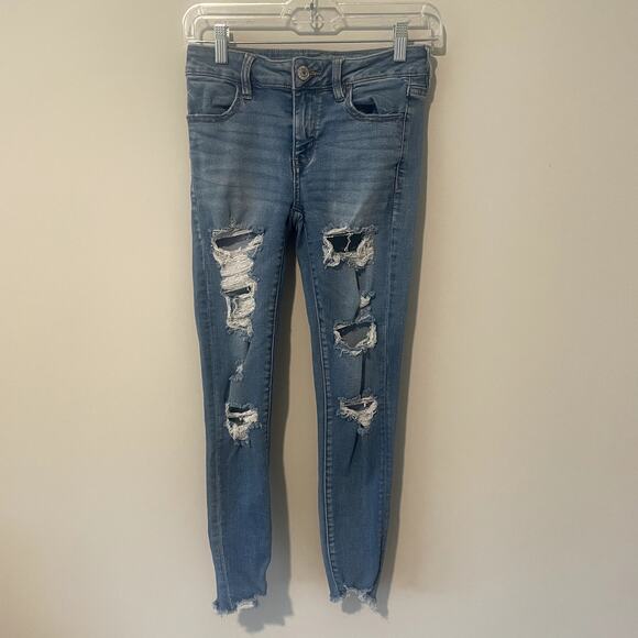 American Eagle Denim - American Eagle Next Level Stretch Distressed Jegging Sz 2 Short